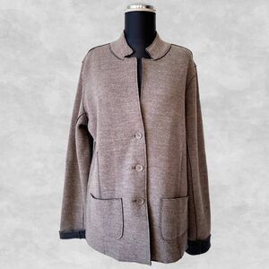 Eileen Fisher Women's  M Brown Wool Blend Jacket Cardigan Button Front